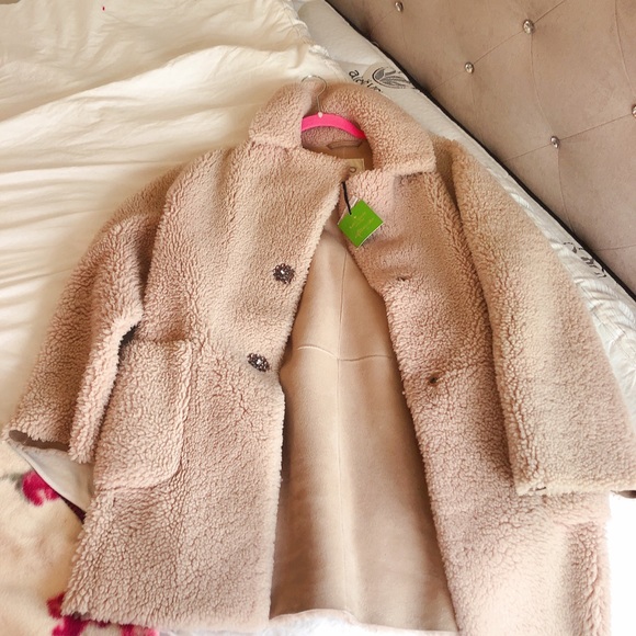 Kate Spade sheep fluffy pink pastel coat crystals - Picture 8 of 8